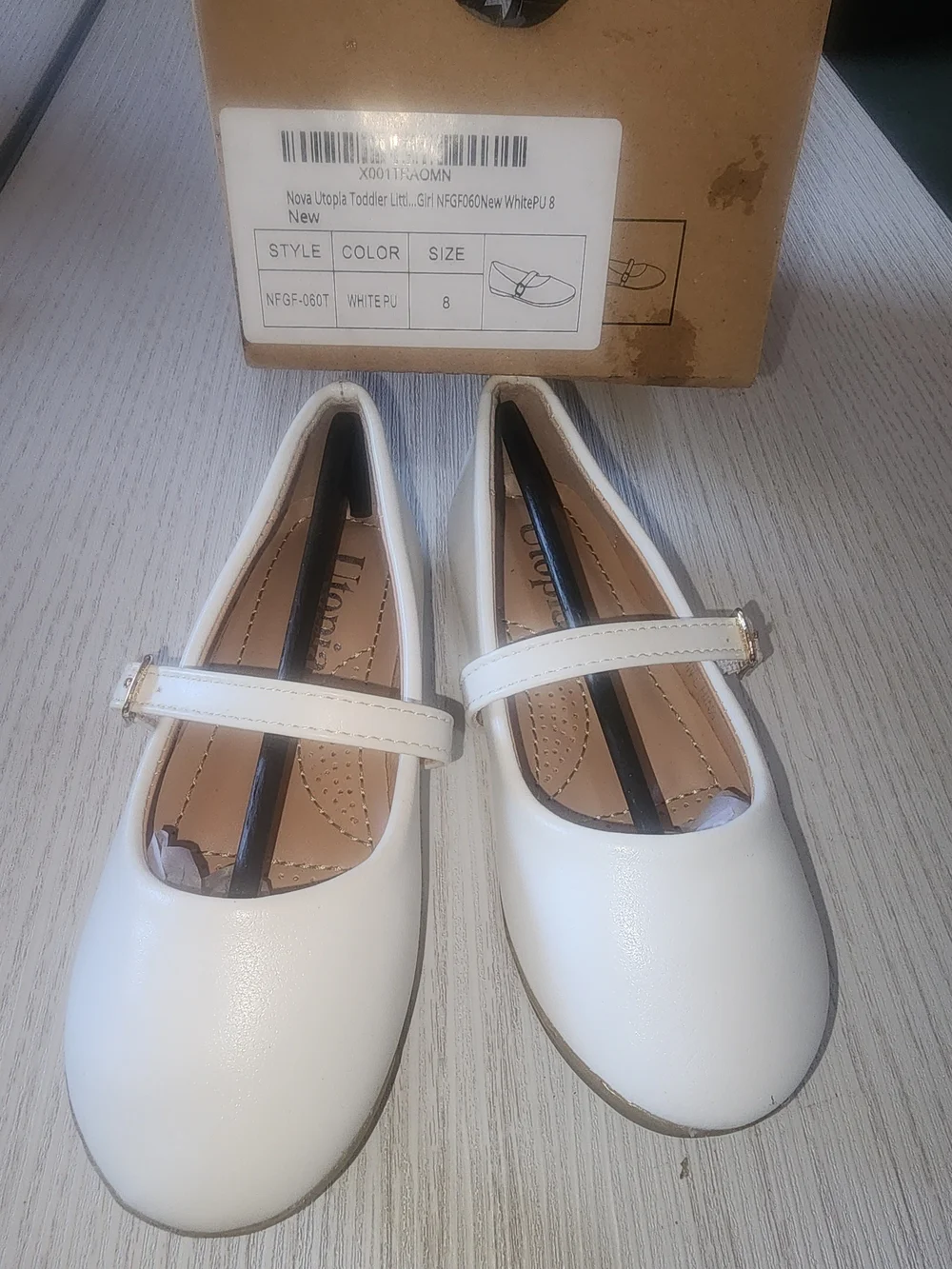 Topia Toddler GIRLS White Mary Jane Flats